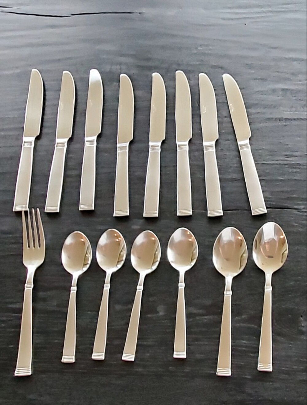 Wallace Napoli Frost Stainless Steel 18/10 Flatware 15 Pc. Vintage Discontinued